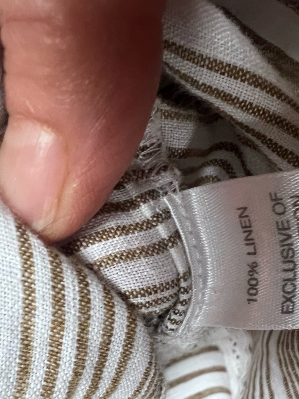 J Jill Sleeveless Striped Linen-Blend Brown and White Sleeveless Top M - Picture 9 of 9
